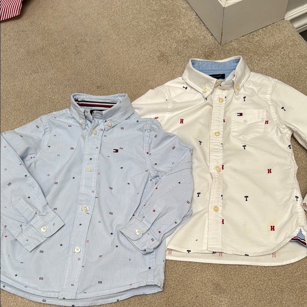 Tommy Hilfiger Kids' Blue and White Button-Down Shirts